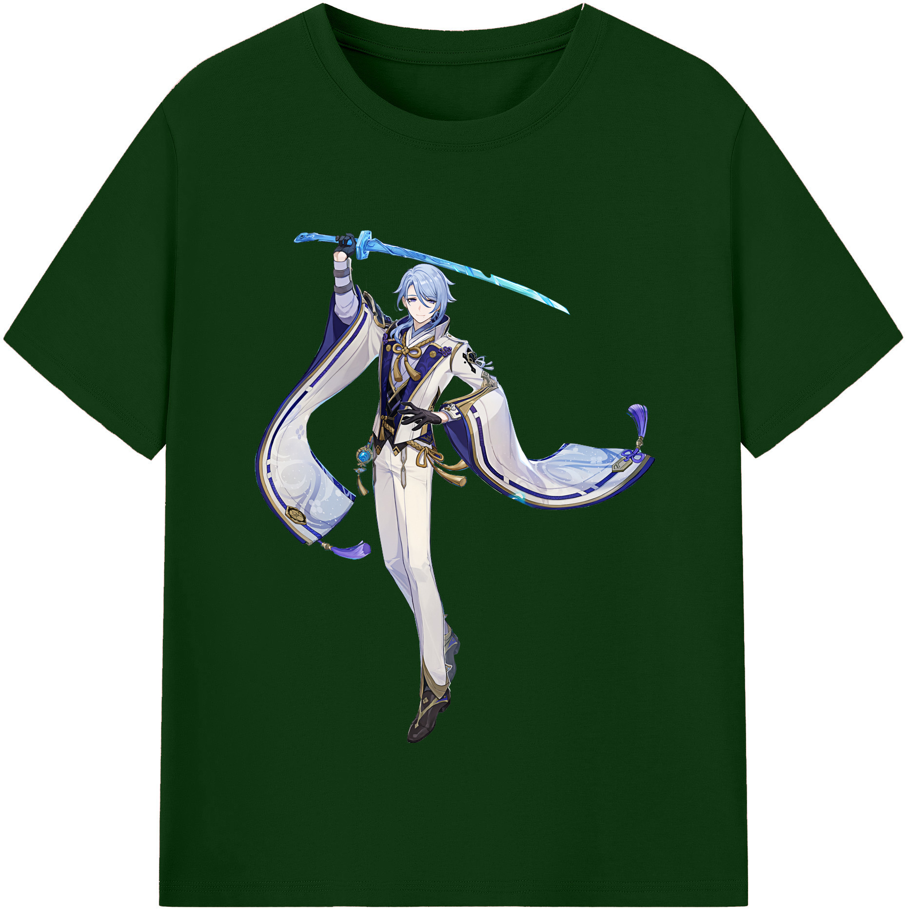 げんし神 神里綾人 かみさとあやと genshin Kamisato Ayato 綿100％半袖Tシャツ（フロントプリント）